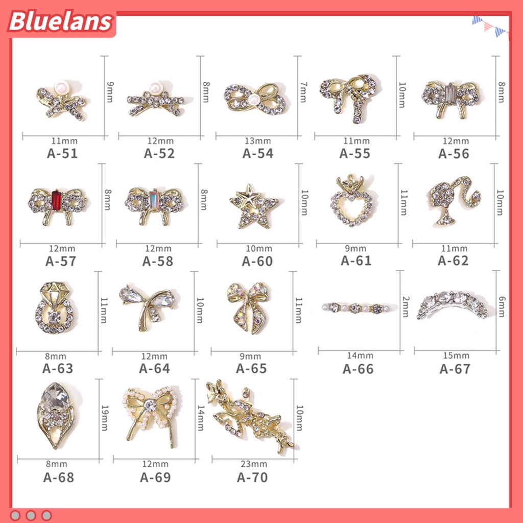 [BLM] 10pcs Kuku Berlian Imitasi Bow-tie Heart Mutiara Imitasi Desain Nail Art Aksesoris 3D Kuku Manicure Craft Ornamen Untuk Kerajinan Tangan DIY