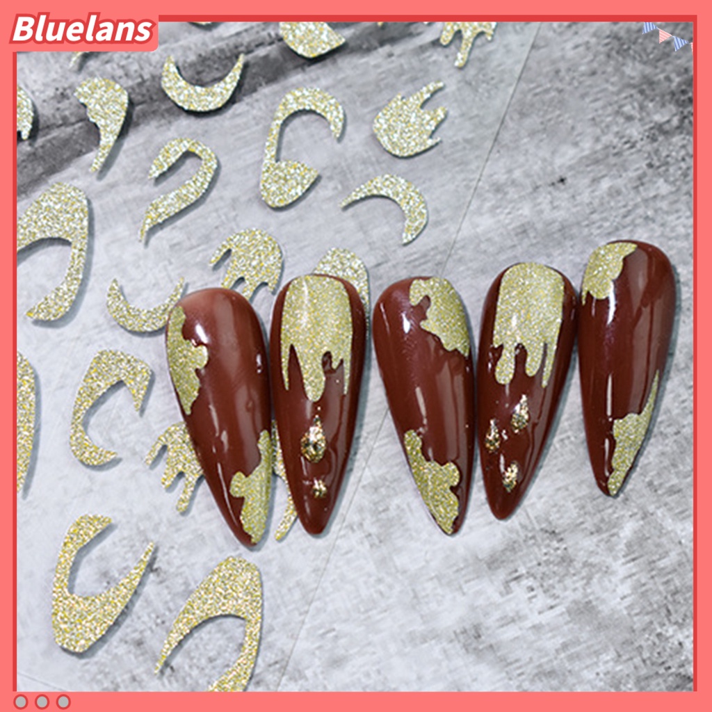 [BLM] Stiker Kuku Tidak Luntur Efek 3D Ultra Tipis Swirl Stripe Tape Winter French Graphic Slider Decor Untuk Manicure