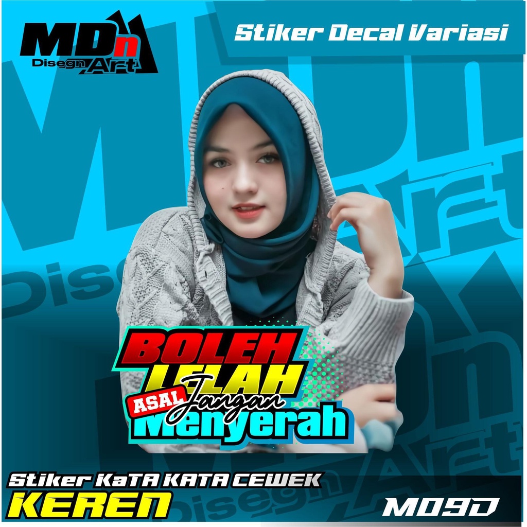 

Stiker Decal Variasi Stiker Cewek Custom Bisa Request Foto & Kata - kata Ukuran 30 x 33 - MDN Design