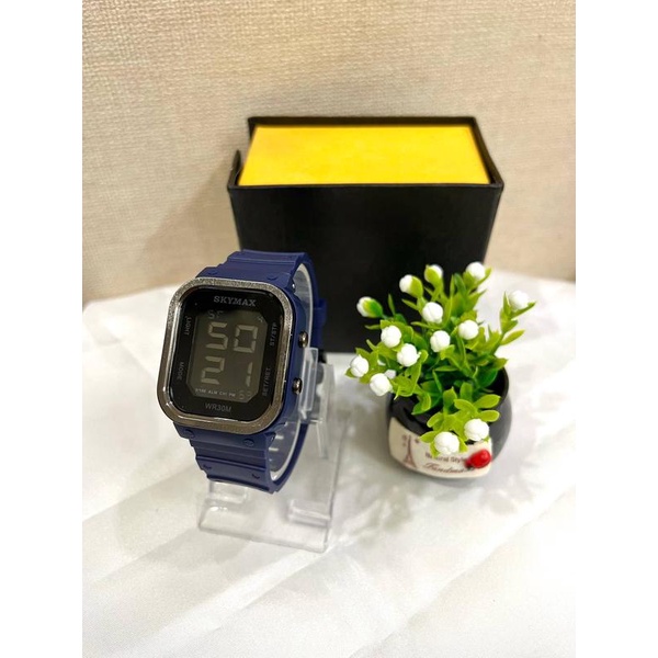 Jam Tangan Pria dan Wanita SKYMAX Strap Ruber Water Resist 2227