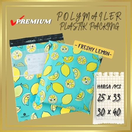 

[SC] AMPLOP BAG POLYMAILER MOTIF PLASTIK PACKING OLSHOP VARIAN FRESHY LEMON - 25CM x 33CM, FRESHY LEMON