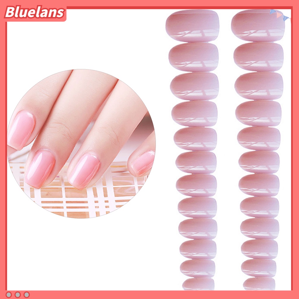 [BLM] 24pcs Kuku Palsu Tepi Halus Reusable ABS Full Cover Fake Nail Untuk Wanita