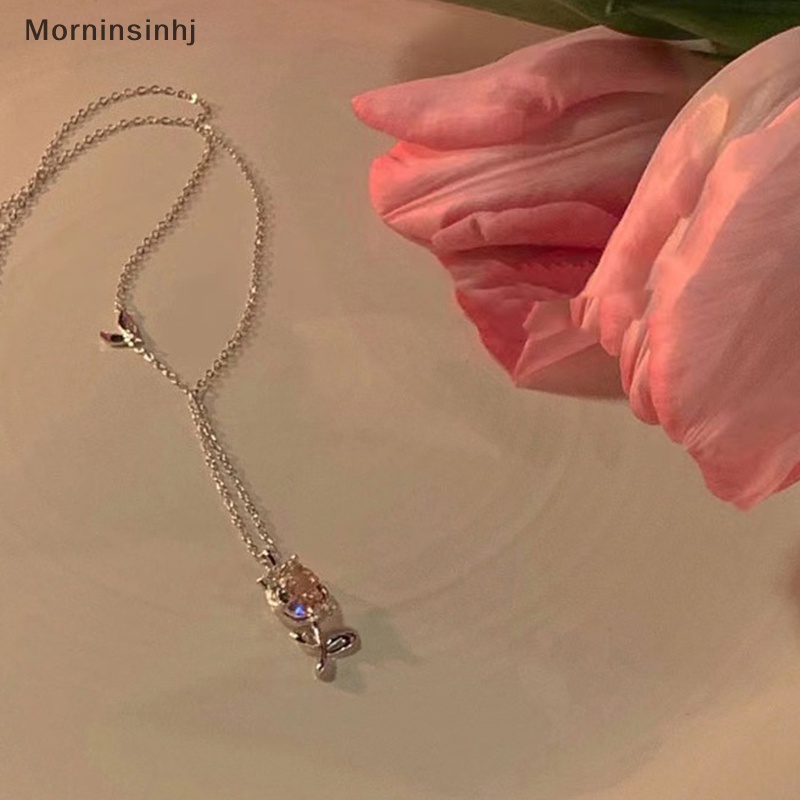 Mornin Pink Tulip Bunga Kalung Choker Warna Perak Rantai Klavikula Fashion Berlian Imitasi Kalung Untuk Wanita Pesta Pernikahan Perhiasan Hadiah id