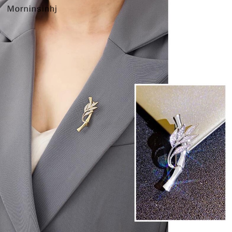 Mornin Elegan Retro Tanaman Beruntung Bentuk Bambu Bros Pin Untuk Wanita Kerah Safety Pin Aksesoris Perhiasan Hadiah id