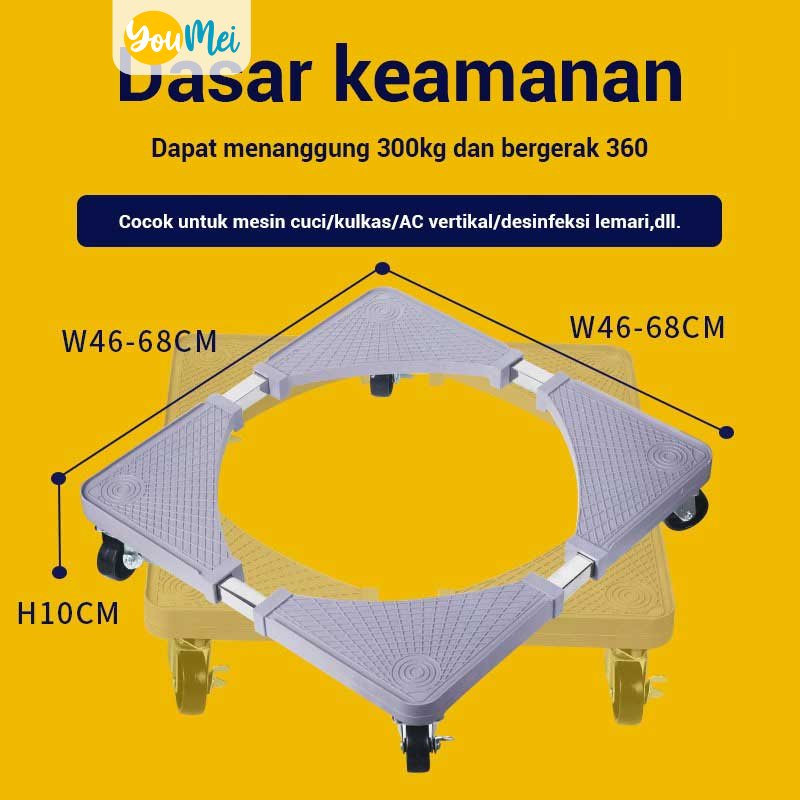 Set Tempat Sandaran Dorong Dengan Kaki Roda Tatakan Alat Berat / Kompor / Mesin Cuci / Lemari / Laci / Kulkas / Meja / Televisi TV Serbaguna Multifungsi Adjustable - 1112