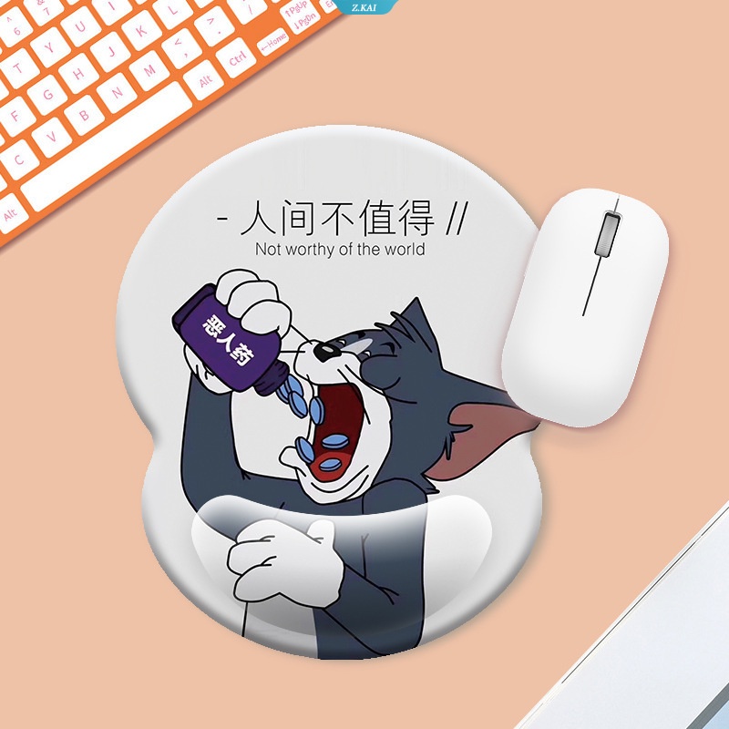 Nerdy Lucu Kartun Anime Gadis Kreatif Silikon Pelindung Pergelangan Tangan Mouse Pad Seri Segar Silikon Pelindung Pergelangan Tangan Pad [ZK]