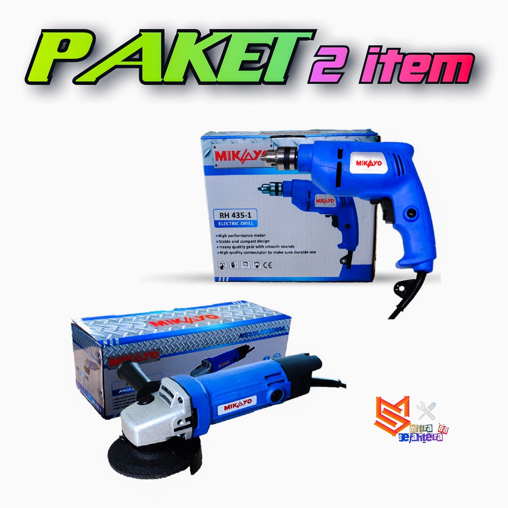 PROMO PAKET TUKANG KAYU!!! Mesin Grinda  + Mesin Bor 10mm  + circular ryu circular saw  + planer Mikayo