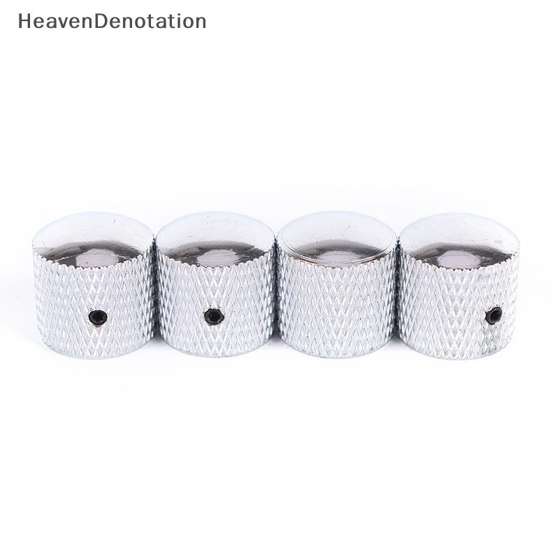 [HeavenDenotation] 4pcs Tombol Kontrol Nada Volume Gitar Bass Elektrik Metal Dome Knobs +Wrench HDV