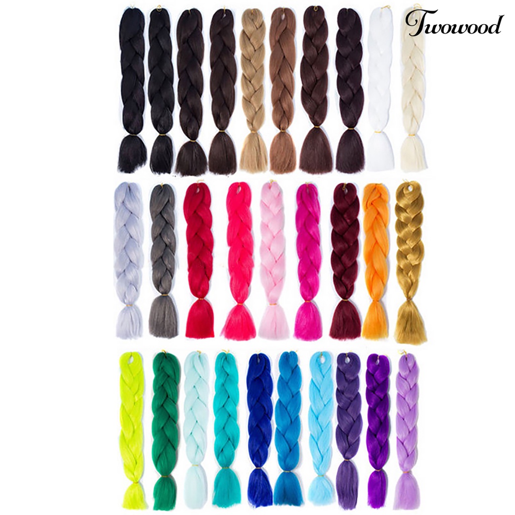 Twowood Wig Rambut Gimbal Panjang Tahan Panas Serat Sintetis Exquisite Twist Braiding Wig Untuk Wanita