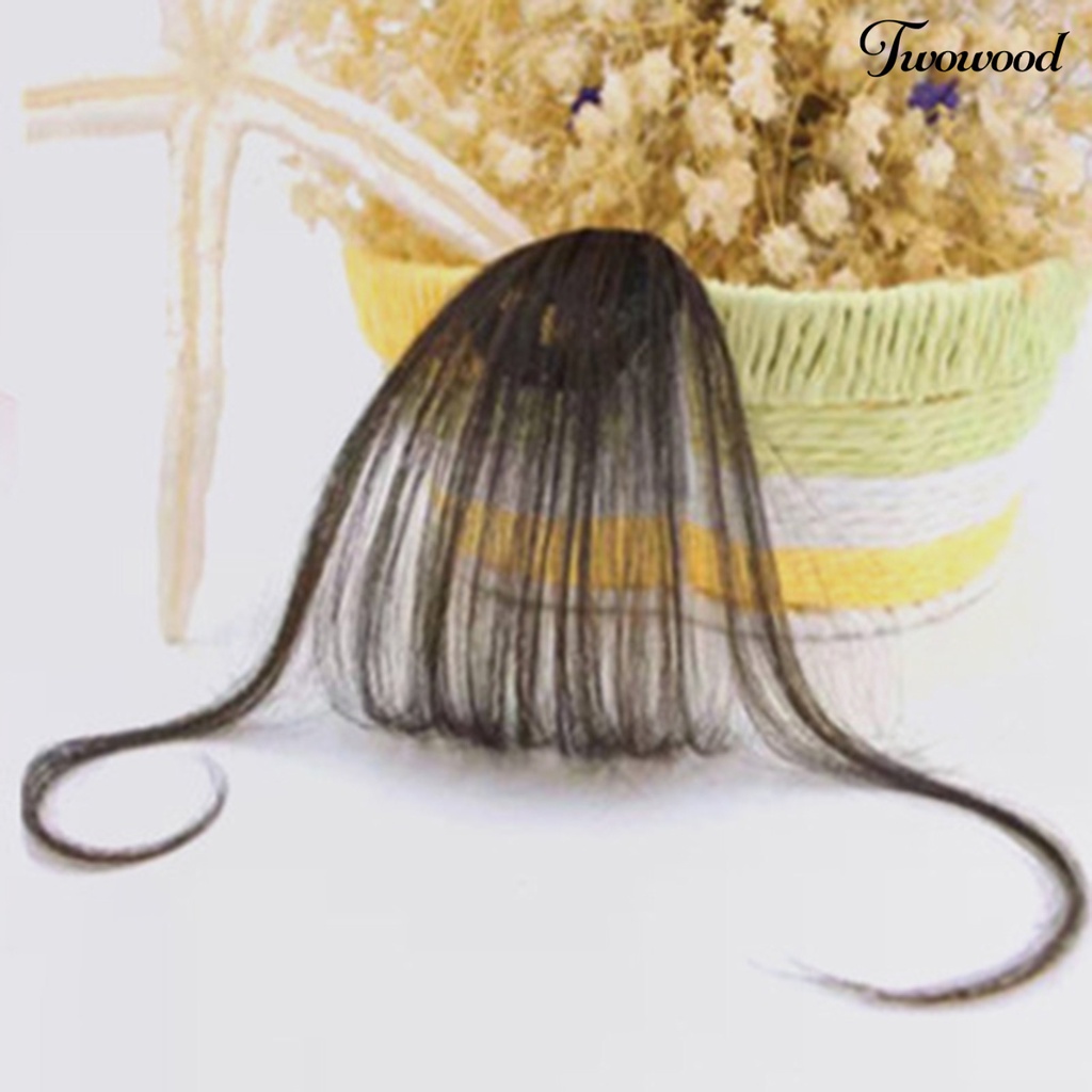 Twowood Poni Rambut Palsu Warna Vibrant Friendly Untuk Kulit Berbulu Mulus Realistis Hias Serat Faux Air Bangs Wanita Wig Aksesoris Untuk Lady