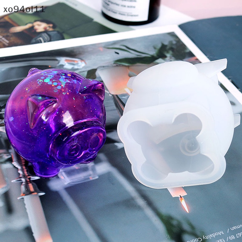 Xo DIY Cetakan Epoxy Hewan Babi Dekorasi Cetakan Silikon Epoxy Resin Cetakan Dekorasi Rumah Handmade Molds OL