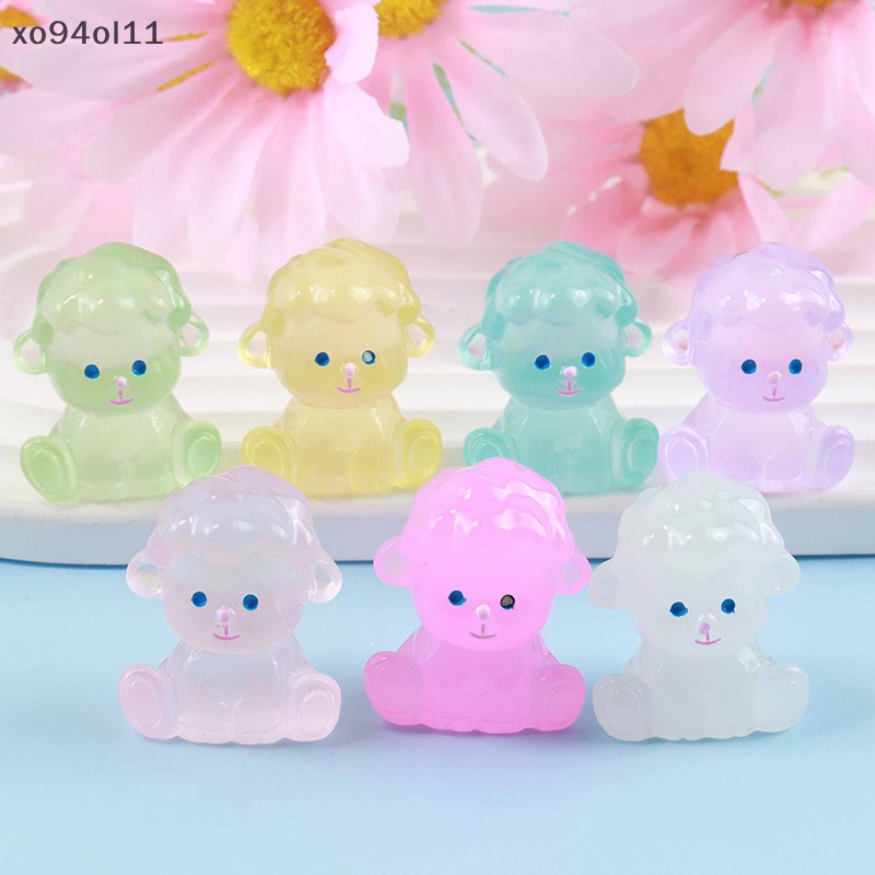 Xo 3Pcs Luminous Poodle Ornament Mini Warna Kartun Anjing Boneka Micro Landscape Dekorasi Rumah Boneka Miniatur Mainan OL