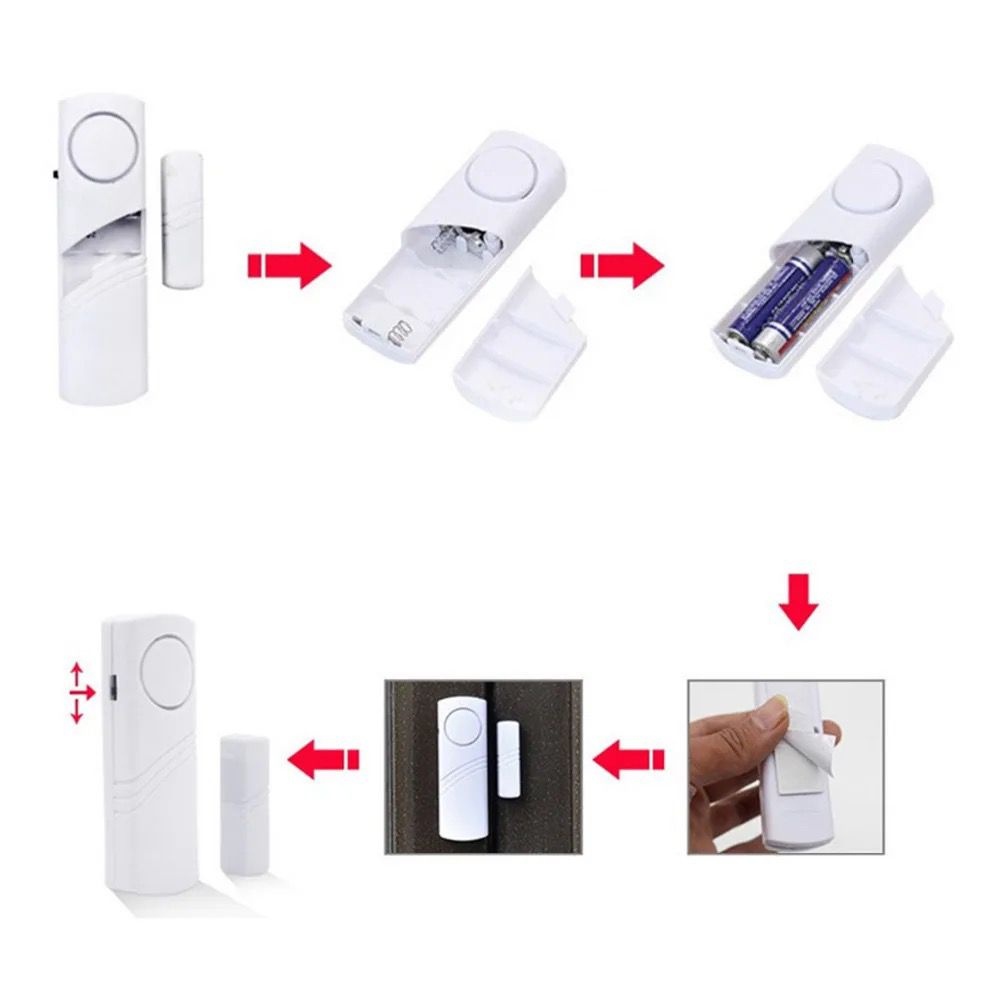 Alarm Sensor Wireless Anti Maling Pintu Jendela Lemari Alarm Rumah Toko Kantor Alarm Bunyi