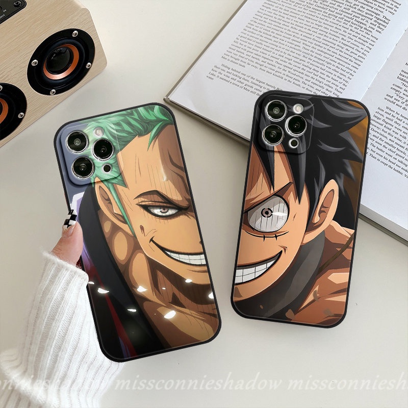 One Piece Luffy Untuk Oppo A31 A94 A57 A15 A95 A78 A17 A76 A52 A53 A1K A96 A36 A5 A74 A11 A55 Reno 8T 8 7 6 5F 5 A7 A5s A3s A12 A54 A16 A9 Penutup Tepi Lurus Zoro Case Smile Keren