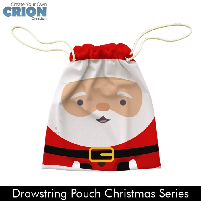 

[SC] Pouch serut / drawstring Christmas Series Santa free tulisan by crion - Santa