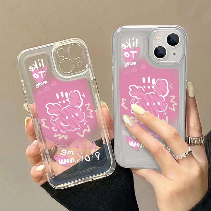 Casing Pink Lucu Untuk Vivo S12 S15 S6 S7 S9 S9E S10 5G S10 Pro X30 X30 Pro X50 X60 X70 X80 X27 V23 Pro V23E Iqoo 56 Neo5 Neo6 8 8 Pro Z6 U5 Bahan Akrilik Ruang TPU Belakang Sarung