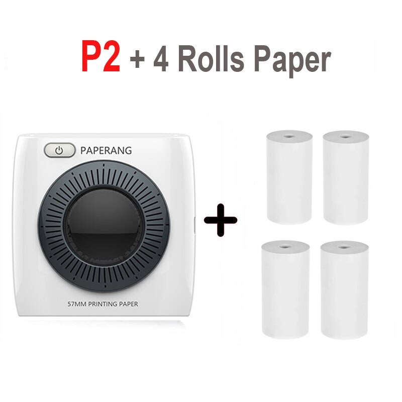 490 PAPERANG P2 Mini Wireless Photo Printer Portable Bluetooth 300 Dpi