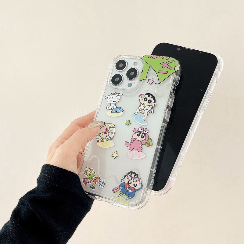 All New Cute Ice Cream Clear Soft Bumper Case for Apple iPhone XR XS Max 11 12 13 14 Pro Max 14 Plus Girl Woman's Fashion Pretty Phone Case Crayon Shin-chan