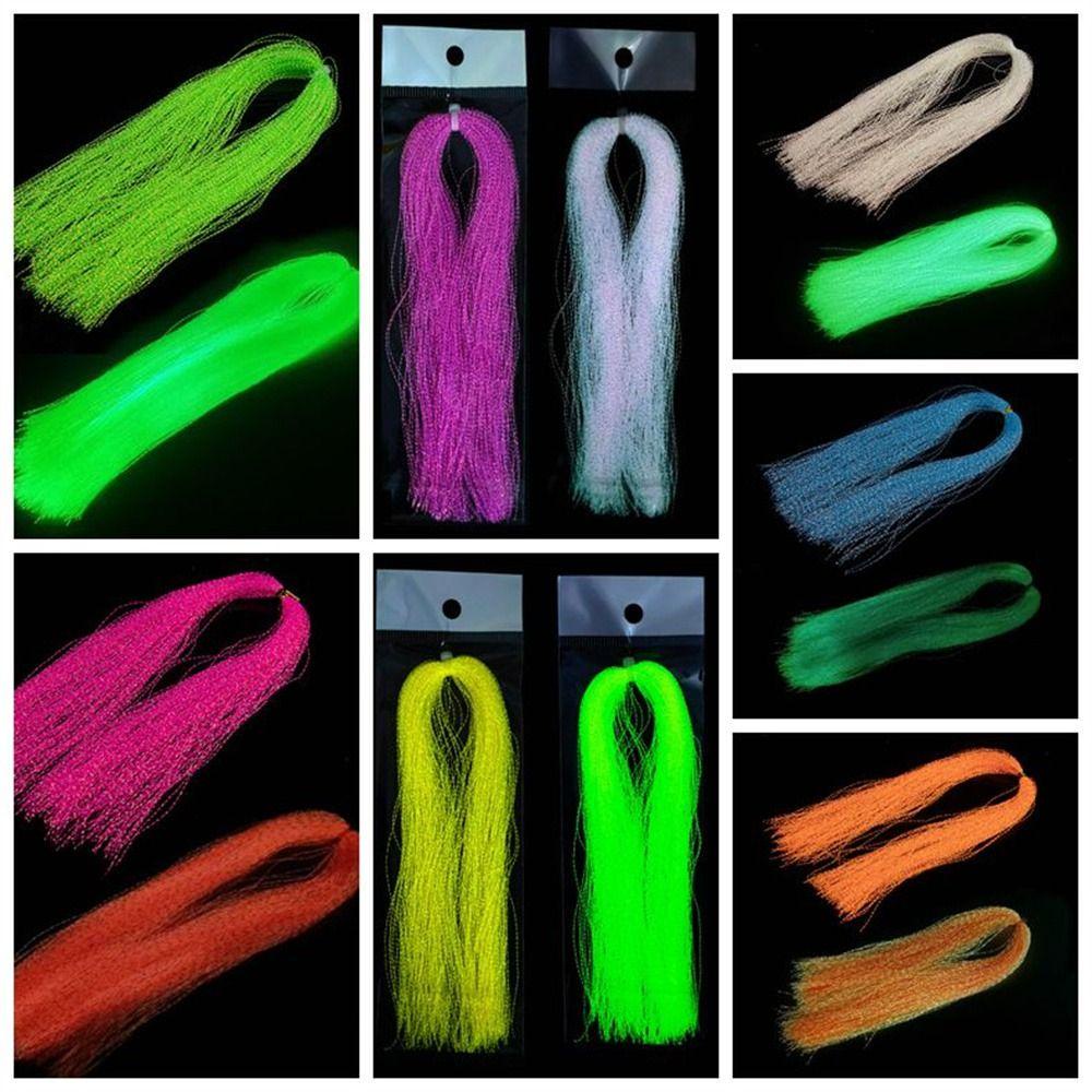 Agustinina Kristal Flash Strands Sabiki Rigs Aksesoris Pancing Hook Dekorasi Memutar Flashabou Hologram Tinsel Fly Fishing Tying Fly Fishing Tinsel