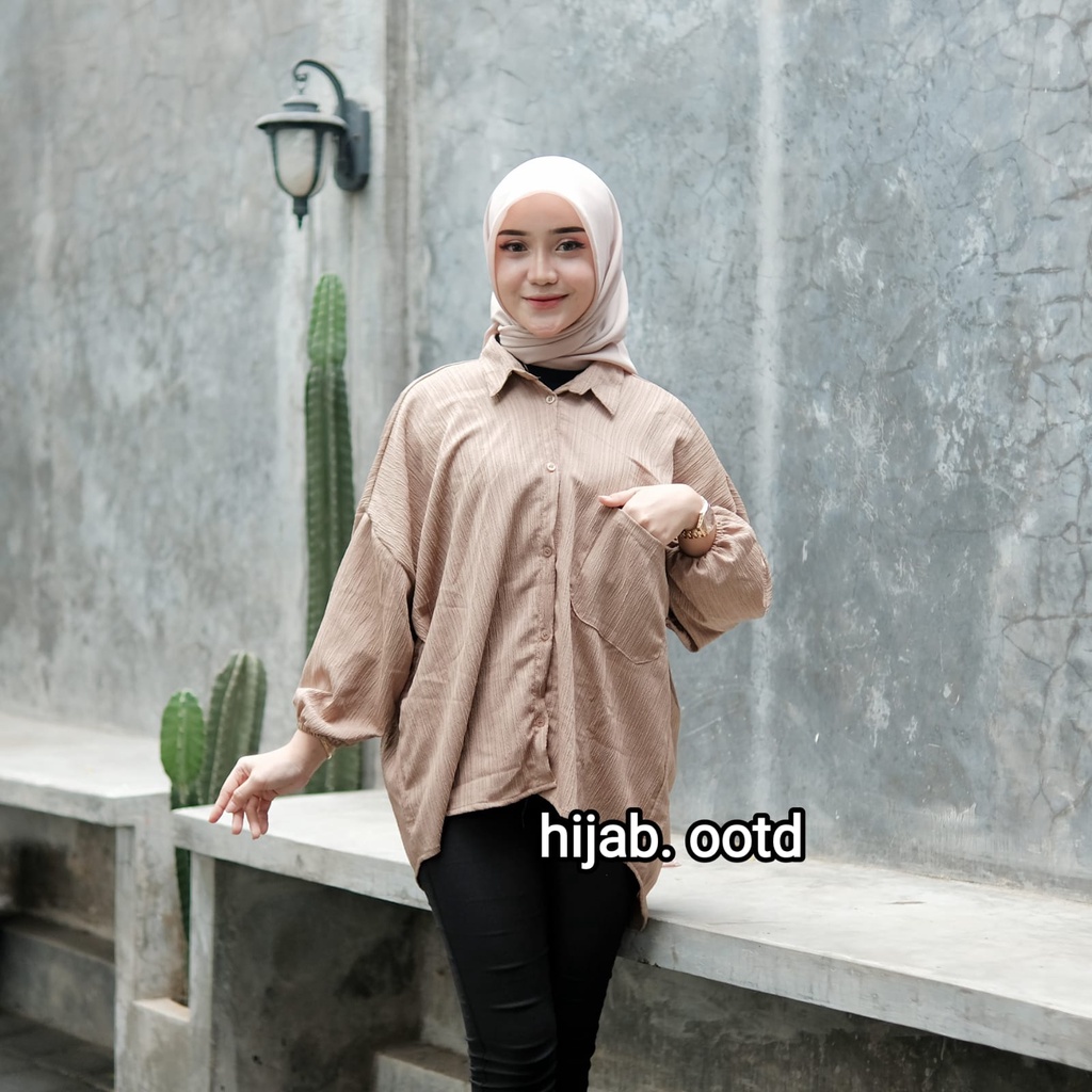 AMENA KEMEJA OVERSIZE LADY CRUSH WANITA