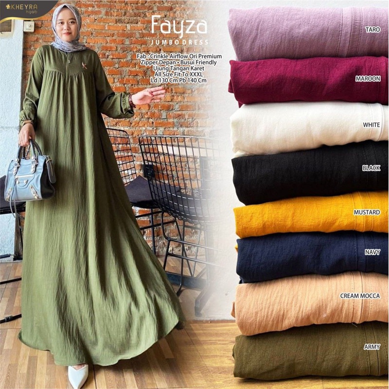 FAYZA DRESS jumbo ORI KHEYRA | Ld130 Crinkle Airflow Premium