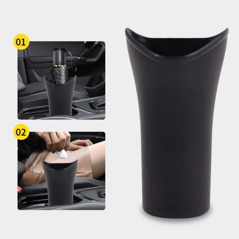 Bracket Penyimpanan Botol Payung Mobil Universal/ Orgnizer Sampah Gantung Plastik Hitam Aksesoris Interior Otomatis