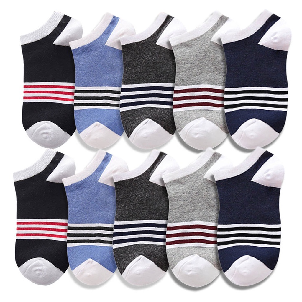 ☀ INDOLAND ☀  Kaos Kaki Motif Tiga Garis Lucu / Kaos Kaki Laki-Laki Perempuan / Ankle Socks Korean Fashion KK146