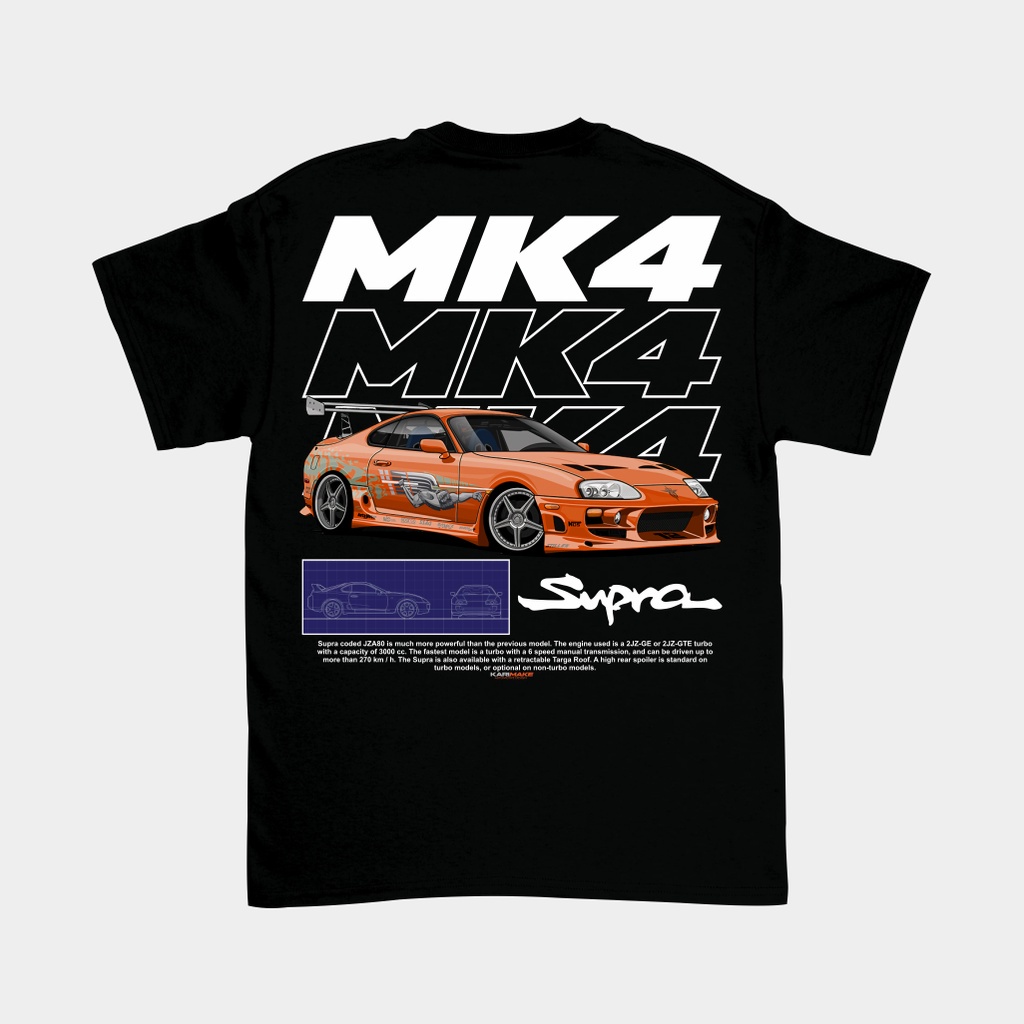 Kaos T Shirt Anak TOYOTA SUPRA MK4 BRIAN O CONNOR