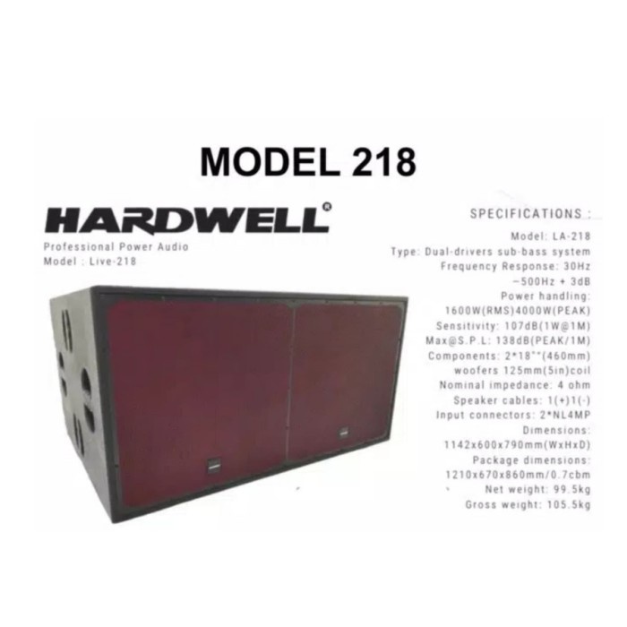 line array hardwell live 218 speaker original