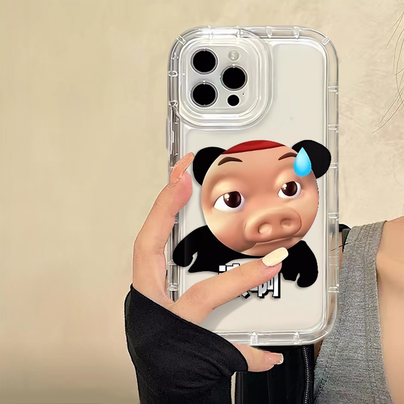 IPHONE Case Ponsel Lembut Babi Pasangan Marah Kompatibel Untuk Iphone14 13 11 12 Pro XS Max X XR 7 +8 Plus Casing Silikon TPU Shockproof Cover