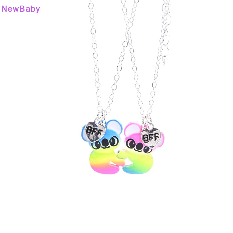 Newbaby 1pasang Lucu Colorful Raccoon Pendant Best Friend Kalung Persahabatan Perhiasan Hadiah ID