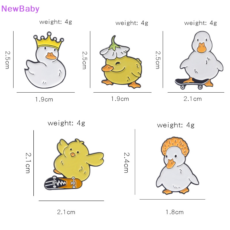 Newbaby Lovely Animal Enamel Pin Custom Nakal Skate Angsa Bebek Ayam Bros ID