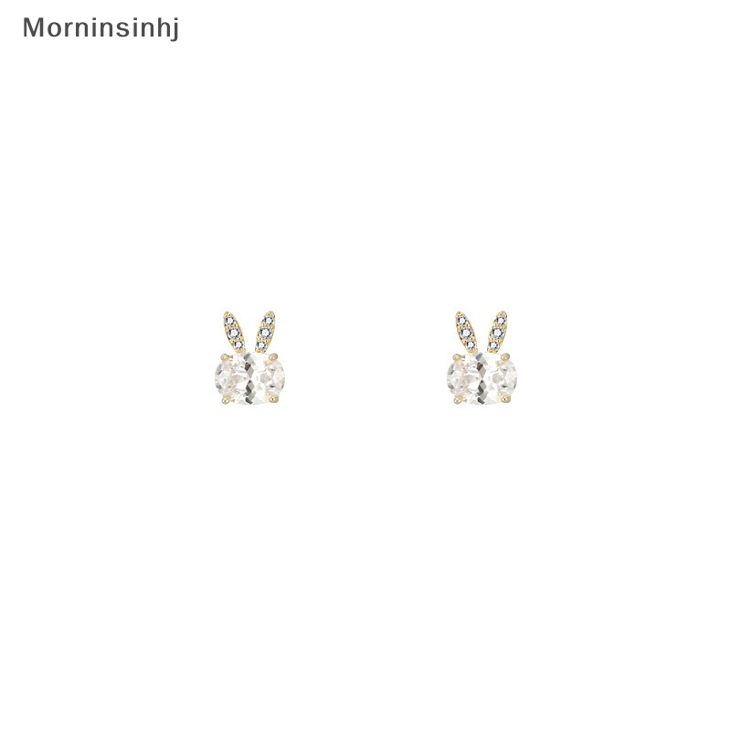 Mornin 1pasang Bunny Retro Kepribadian Temperamen Sederhana Anting Berlian Niche Kristal Zirkon Telinga Kelinci Stud Untuk Wanita Perhiasan Hadiah id