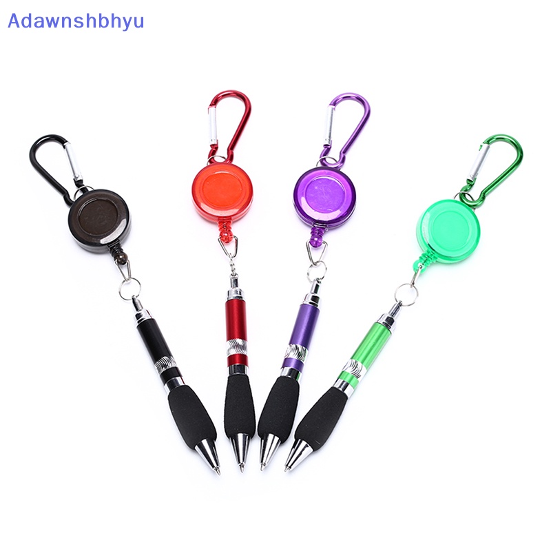 Adhyu 1pc Skor Rekaman pen golf Yang Dapat Ditarik Dengan Karabiner Warna Acak ID