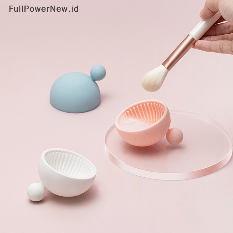 Power Silicone Makeup Brush Cleaner Mangkok Foundation Kuas Makeup Scrubber Board Pad ID