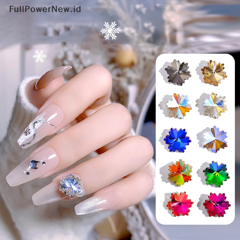 Power 10Pcs Nail Art Kaca Berlian Imitasi Serpihan Es Besar 3D Tips DIY Dekorasi ID