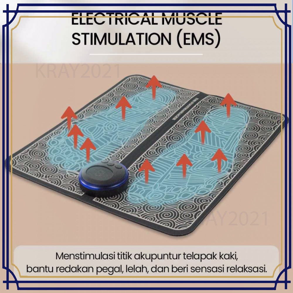 Pemijat Kaki Elektrik Pulse EMS Muscle Mat Massager -HL461