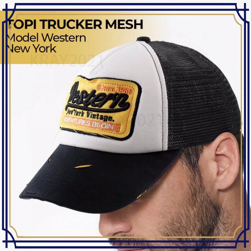 Topi Trucker Mesh Model Western New York - F207