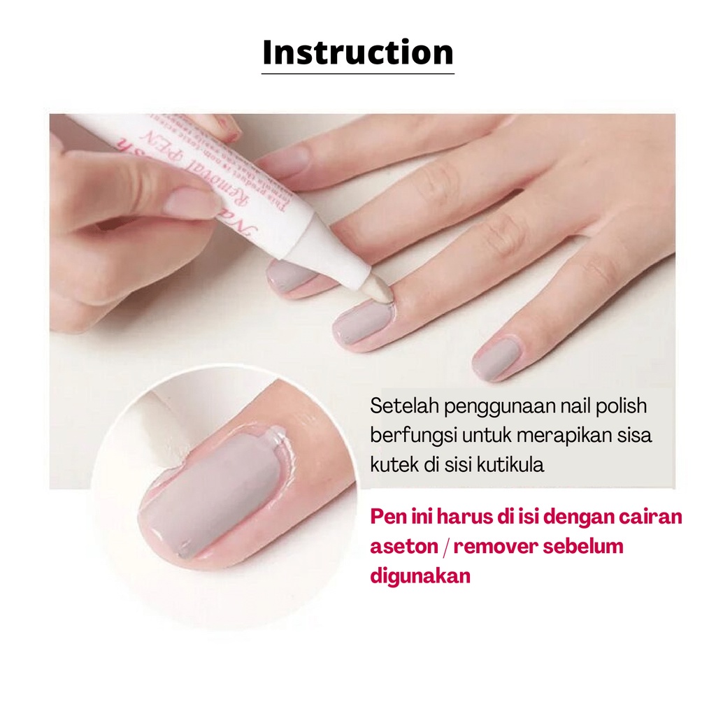 ~AB~ Nail polish corrector pen pembersih kutek pinggiran kutek nail corrector pen/penghapus pinggiran kuku/nail remover pen