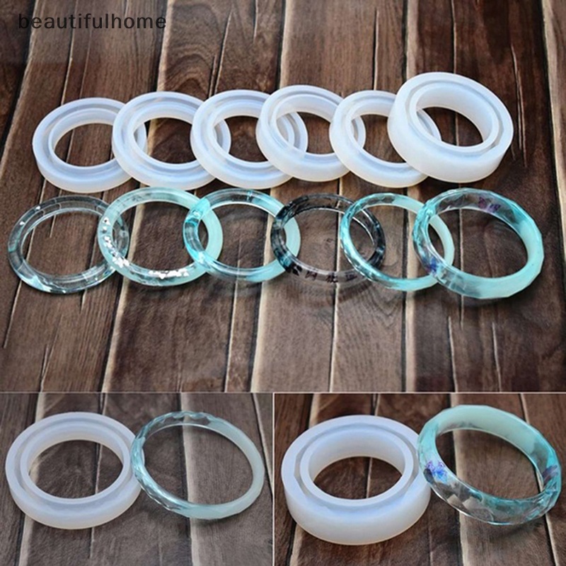 {beautifulhome} Cetakan Gelang Epoxy Kristal Resin DIY Silikon Cetakan Cermin Tembus Tinggi.