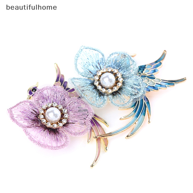 {beautifulhome} 1pc Bros Berlian Imitasi Untuk Wanita Enamel Burung Pin Merak Fashion Bros Hadiah.