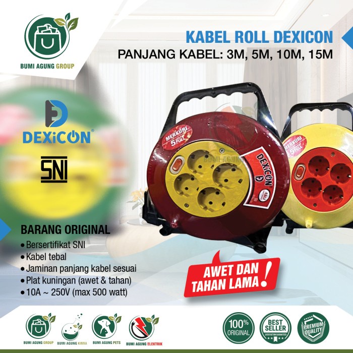 Kabel Roll Dexicon 3 5 10 15 20 Meter FULL SNI 10M 5M 15M Kabel Gulung