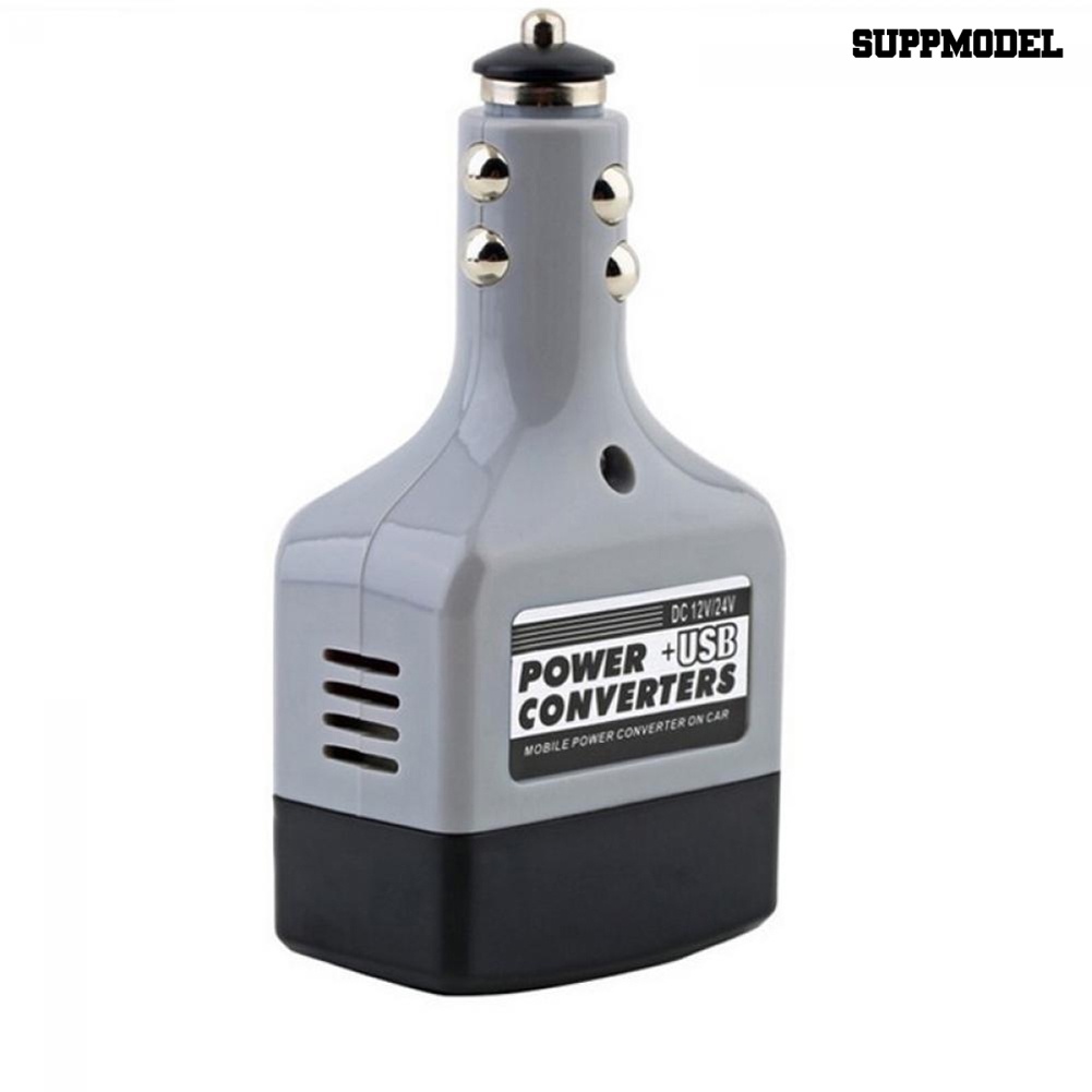 [SM] Adaptor Charger Konverter Power Inverter Mobil Portable DC 12V /24V to AC 220V USB