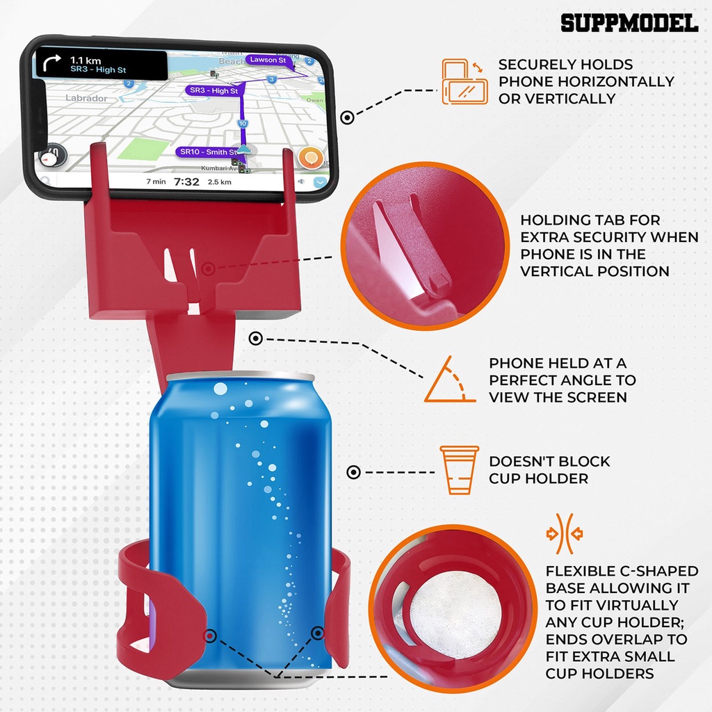 [SM] Car Cup Holder Mudah Dipasang Nyaman Multifungsi Ringan Stabil Penyimpanan ABS Ponsel Otomatis Stand Mount Rak Cangkir Mobil Car Supply