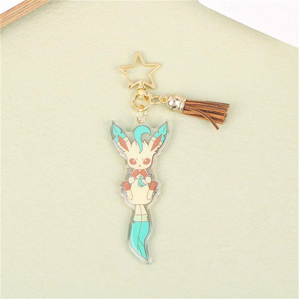 Needway Pikachu Gantungan Kunci Lucu Sylveon Anime Figure Kartun Akrilik Leafeon Keychain Untuk. Gantungan Kunci