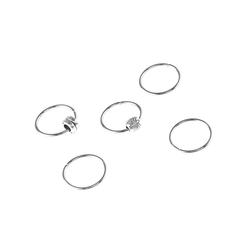 Needway 5~8pcs /set Cincin Rambut Pesona Perhiasan Perak Warna-Warni Gimbal Aksesoris Alat Liontin Merak Manset Rambut Untuk Wanita