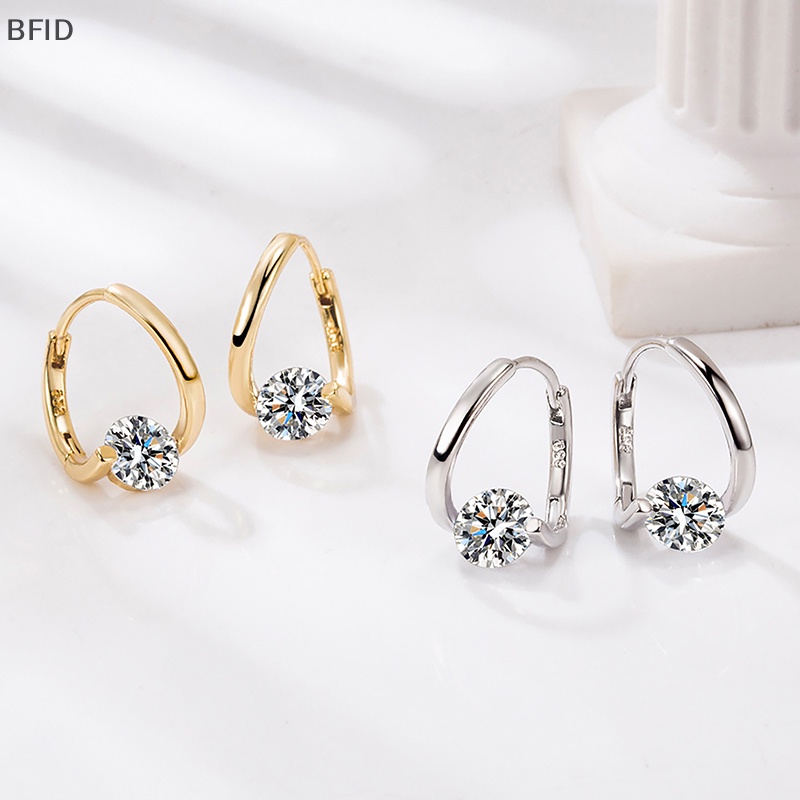 [BFID] 1pasang Anting Zirkonia Sederhana Untuk Wanita Perempuan Gaya Korea Halus Chic Perhiasan Earings Fashion Cahaya Mengkilap Telinga Stud [ID]