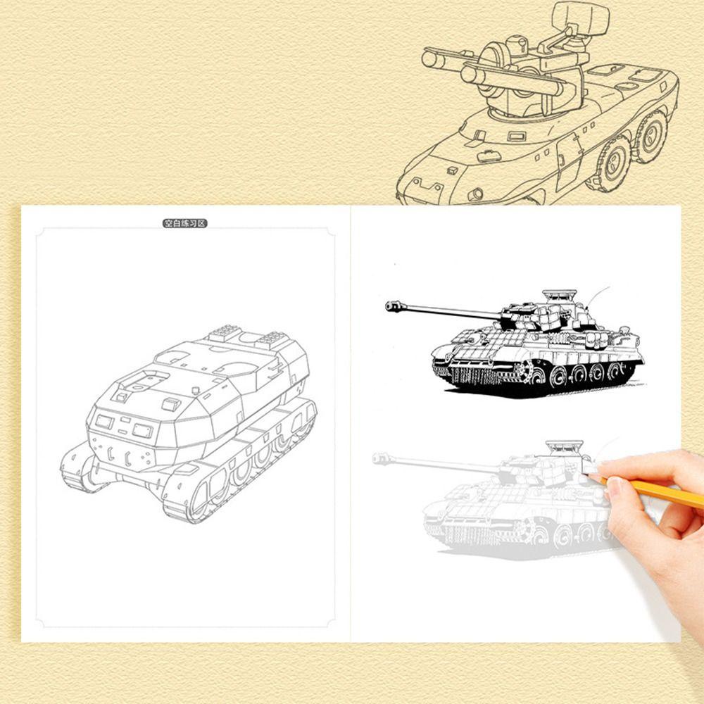 Lanfy Buku Tutorial Lukis Tangan Belajar Buku Gambar Tangan Profesional Perlengkapan Seni Pesawat Luar Angkasa Karakter Pahlawan Mech Warrior Art Copy Practice Book for Art Class