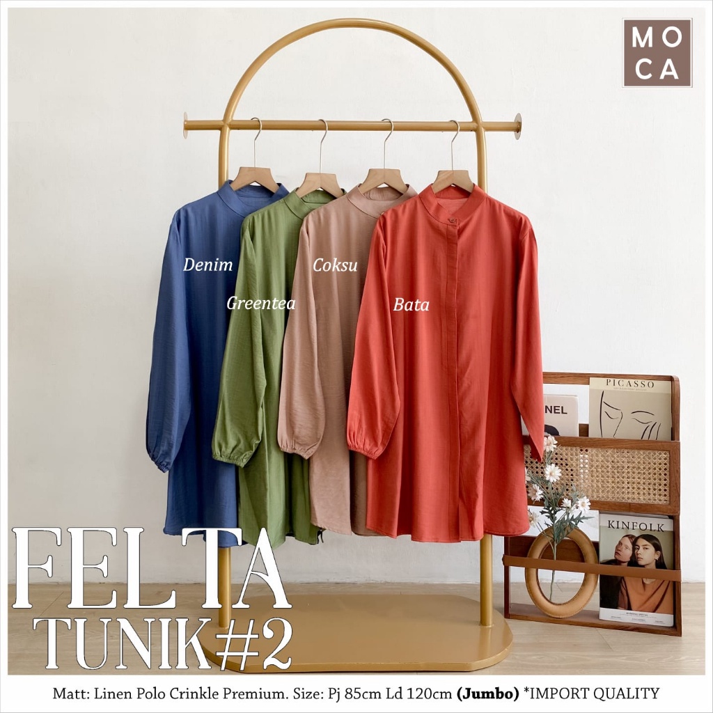 FELTA TUNIK #2 Jumbo ORI MOCA | Ld120 Linen Polo Crinkle Premium