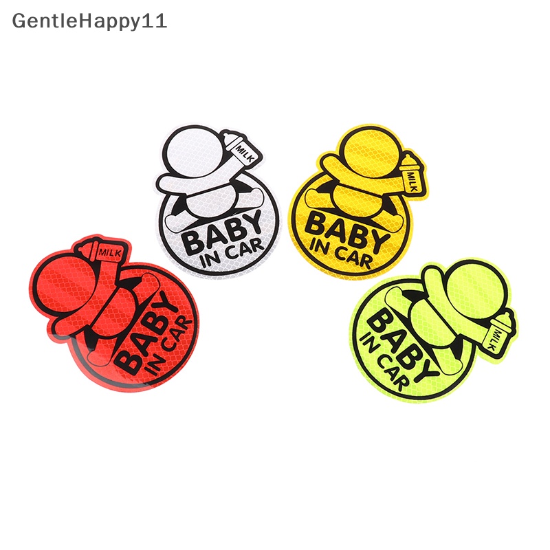 Gentlehappy Reflektif Baby On Board Baby in Mobil Jendela Bumper Stiker Vinyl Decal Lucu id